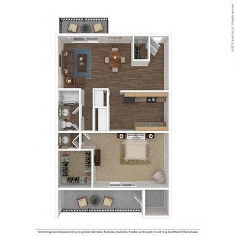1 Bed, 1 Bath, 872 sq. ft. A1
